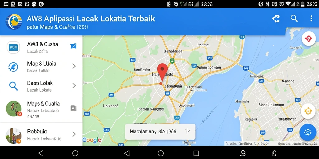 Antarmuka aplikasi AW8 menampilkan pelacakan lokasi secara real-time dengan detail.