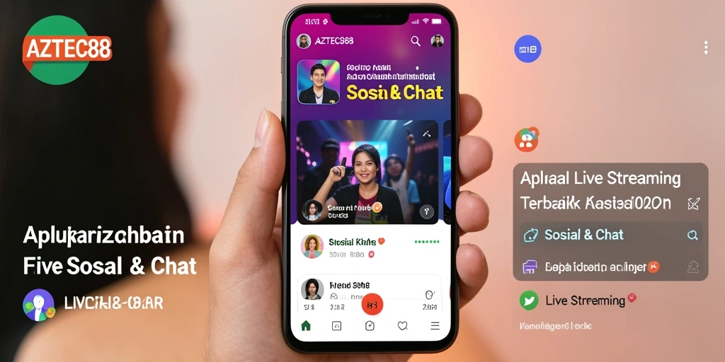 Antarmuka pengguna AZTEC88 menampilkan fungsi Live Streaming yang menarik.