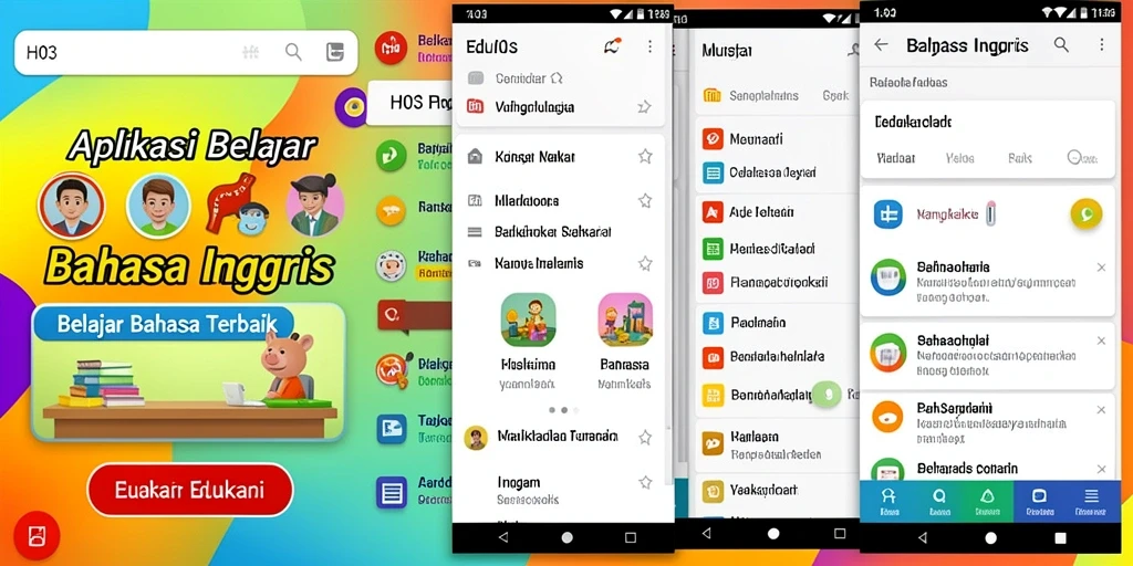Tampilan antarmuka aplikasi H03 yang intuitif untuk belajar bahasa Inggris.