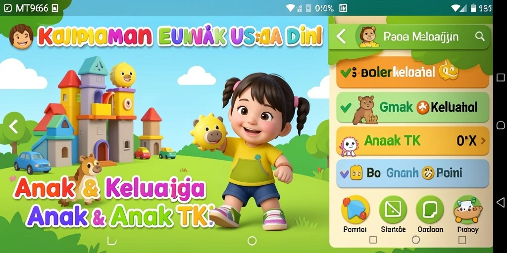 Antarmuka aplikasi Game Anak TK yang menarik dan mudah digunakan.