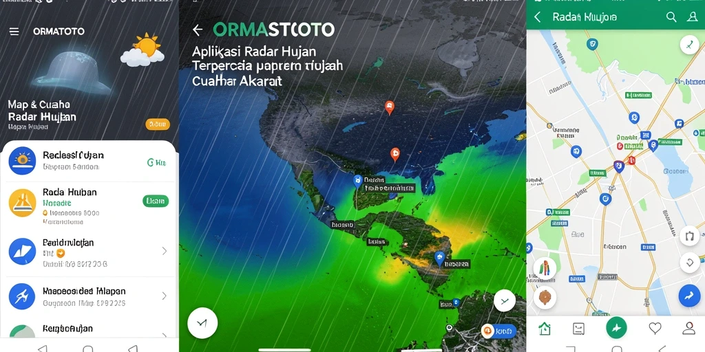 Tampilan antarmuka utama ORMASTOTO dengan peta radar hujan.