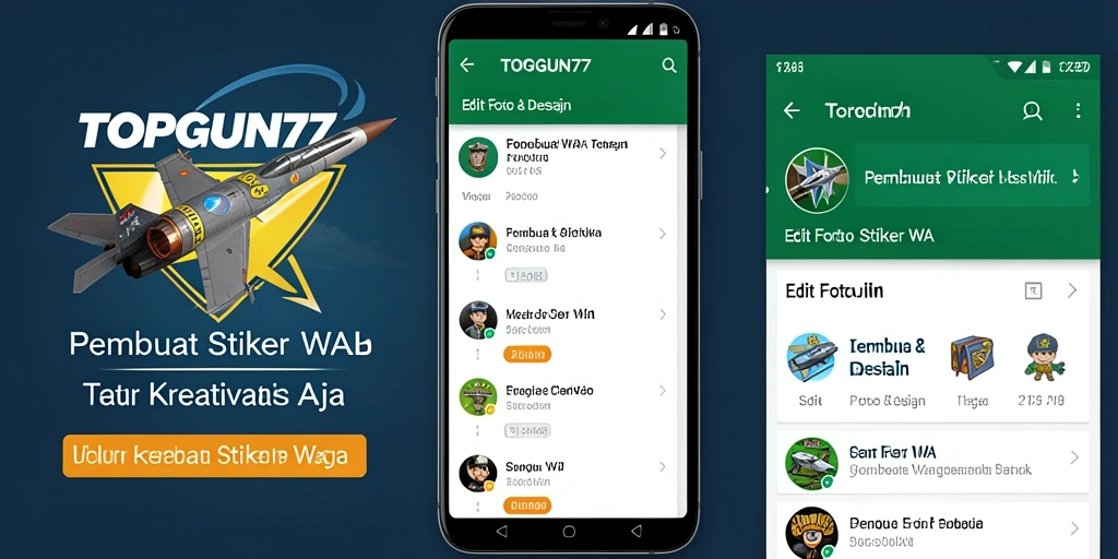 Antarmuka aplikasi TOPGUN77 untuk pembuatan stiker WA yang intuitif.